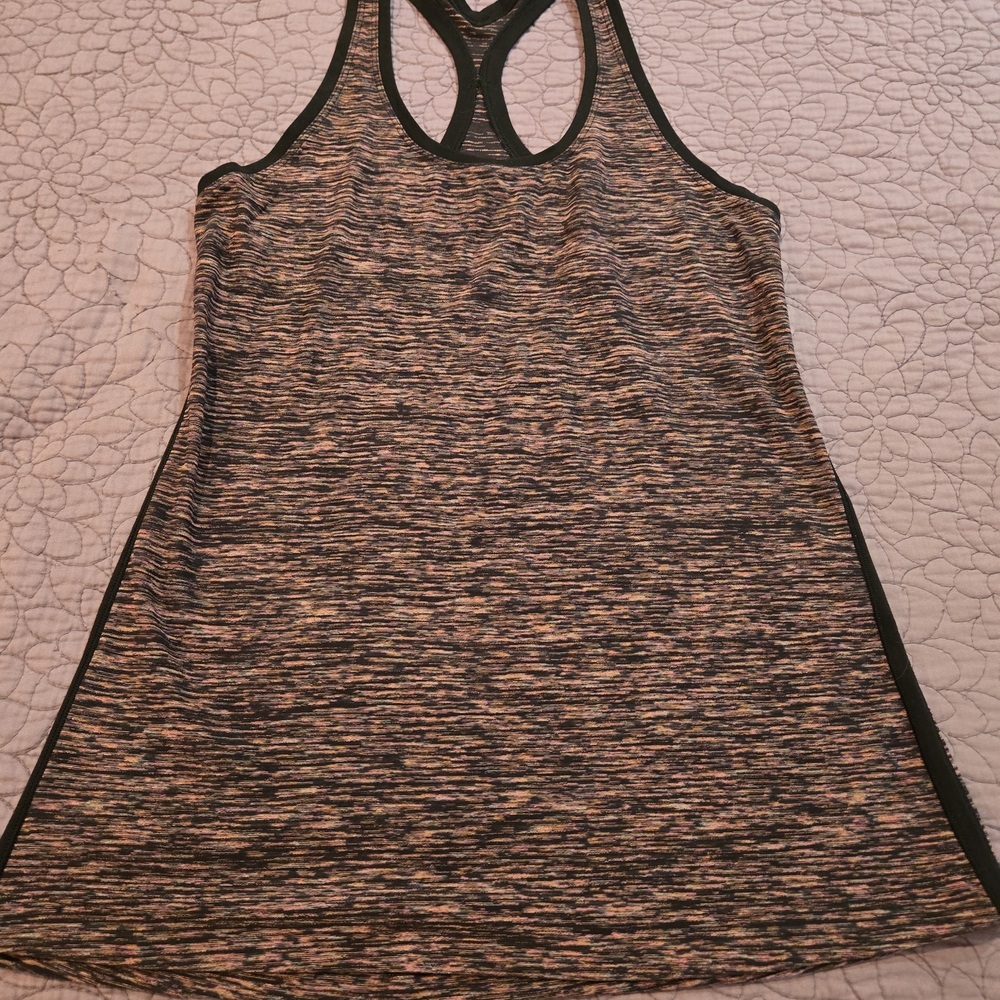 Lululemon Athletica Black and Pink Racerback Tank Top